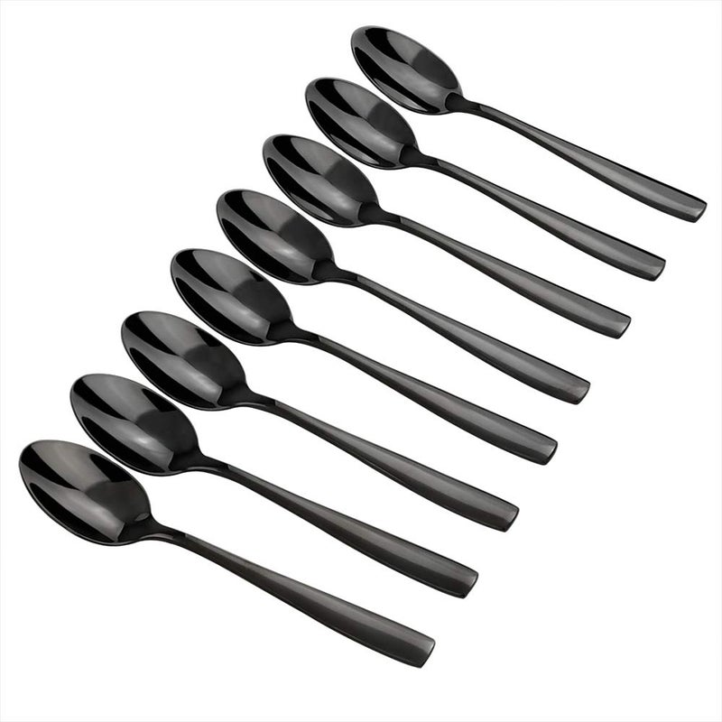 Teyyvn 8-Pack Black Stainless Steel Coffee Spoons, Demitasse Espresso Spoons Set - Image 1
